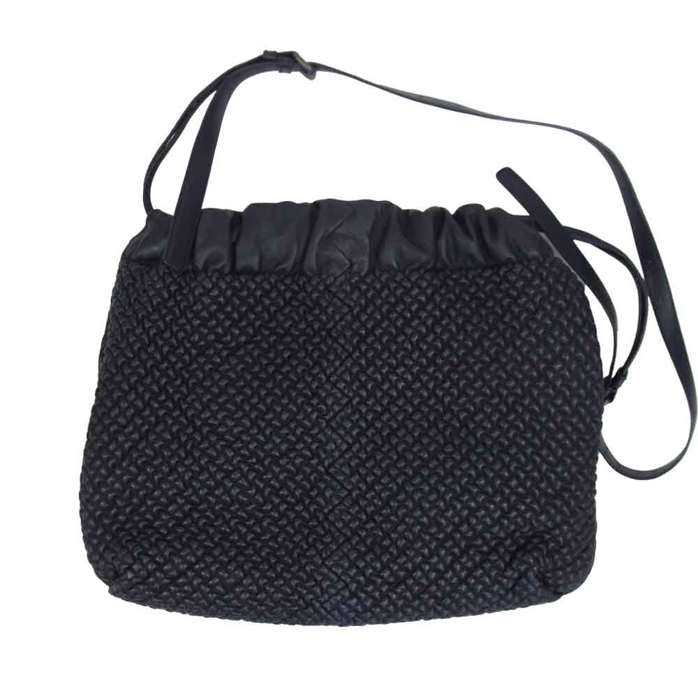 BOTTEGAVENETA ボッテガヴェネタ キルティングステッチ レザー 巾着 ショルダー バッグ ブラック系【中古】