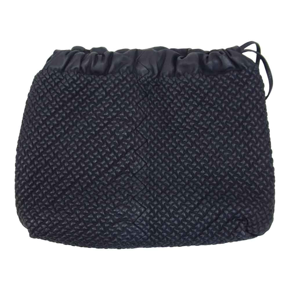 BOTTEGAVENETA ボッテガヴェネタ キルティングステッチ レザー 巾着 ショルダー バッグ ブラック系【中古】