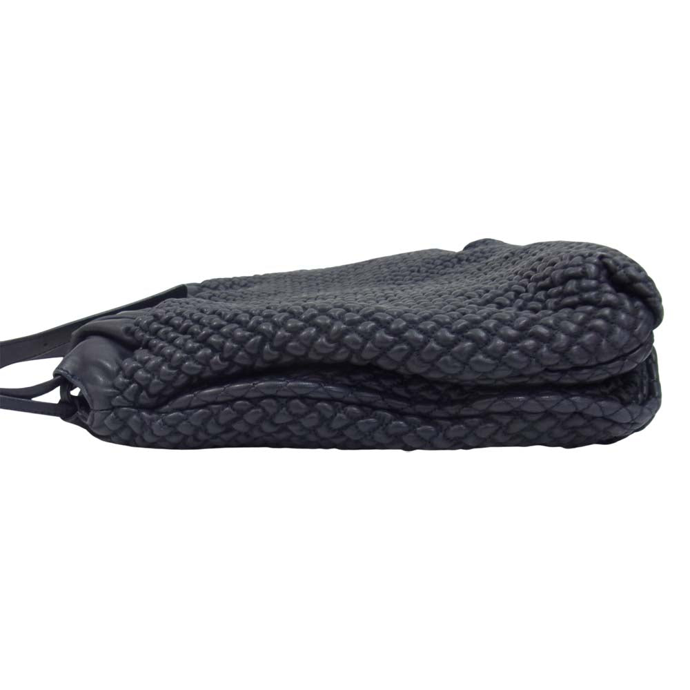 BOTTEGAVENETA ボッテガヴェネタ キルティングステッチ レザー 巾着 ショルダー バッグ ブラック系【中古】