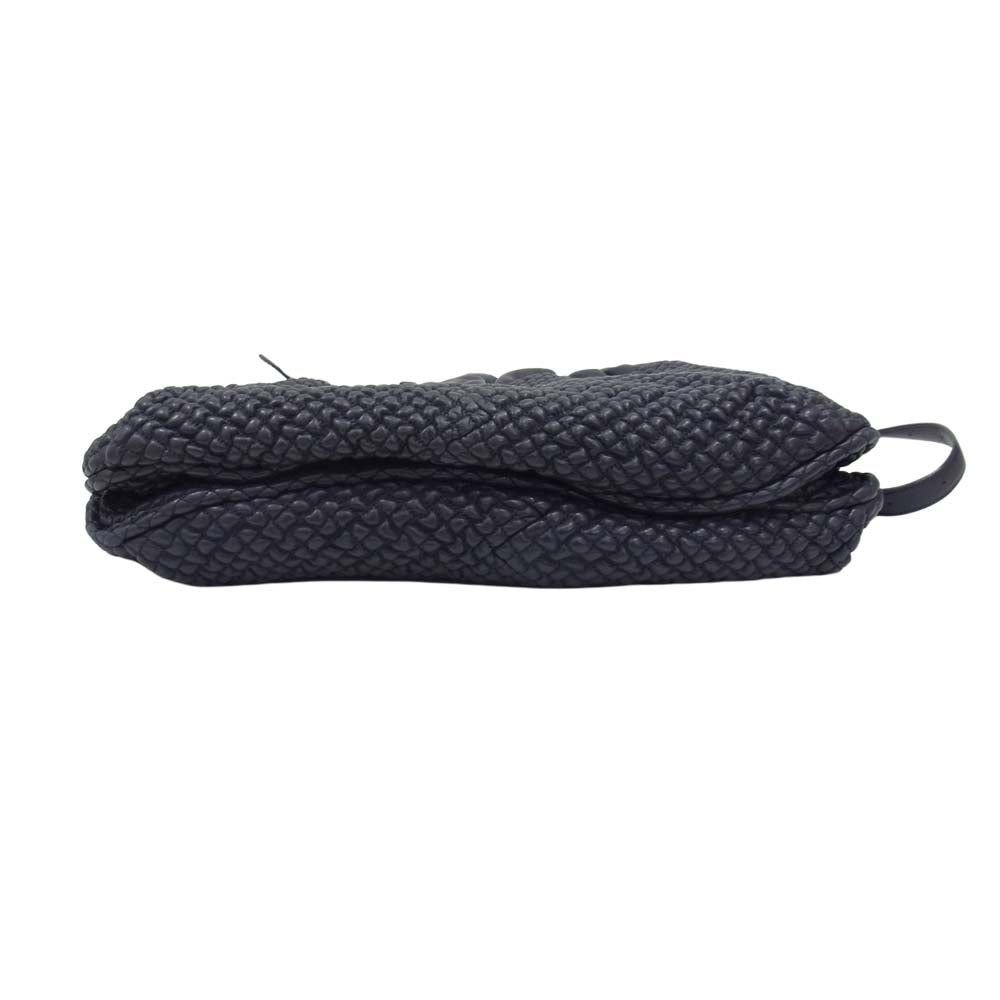 BOTTEGAVENETA ボッテガヴェネタ キルティングステッチ レザー 巾着 ショルダー バッグ ブラック系【中古】
