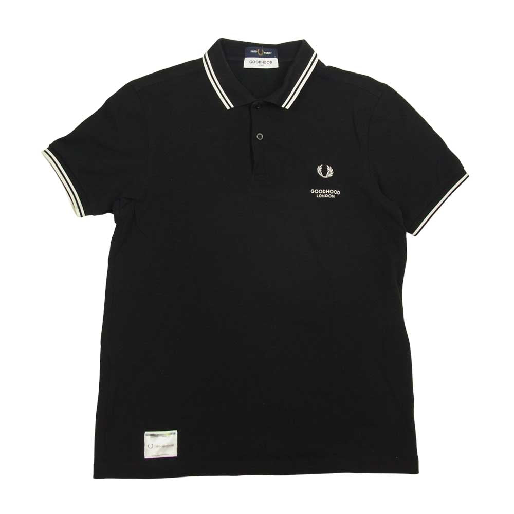 FRED PERRY フレッドペリー × GOODHOOD グッドフッド ポロ 半袖 シャツ ブラック系 M【中古】