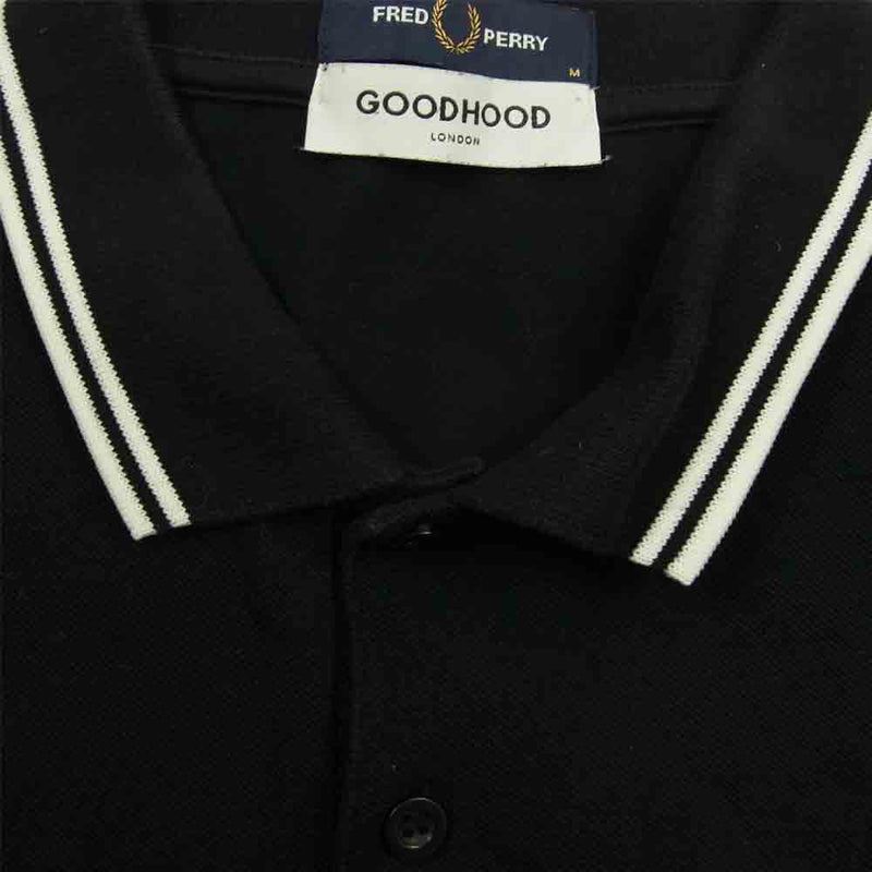 FRED PERRY フレッドペリー × GOODHOOD グッドフッド ポロ 半袖 シャツ ブラック系 M【中古】
