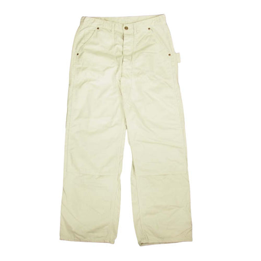 The REAL McCOY'S ザリアルマッコイズ 8HU WHITE HBT DOUBLE KNEE TROUSERS ホワイト ヘリンボーン ダブルニー トラウザーズ ワーク パンツ ホワイト系 32【中古】