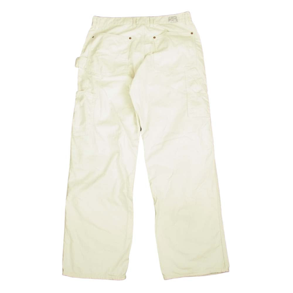 The REAL McCOY'S ザリアルマッコイズ 8HU WHITE HBT DOUBLE KNEE TROUSERS ホワイト ヘリンボーン ダブルニー トラウザーズ ワーク パンツ ホワイト系 32【中古】