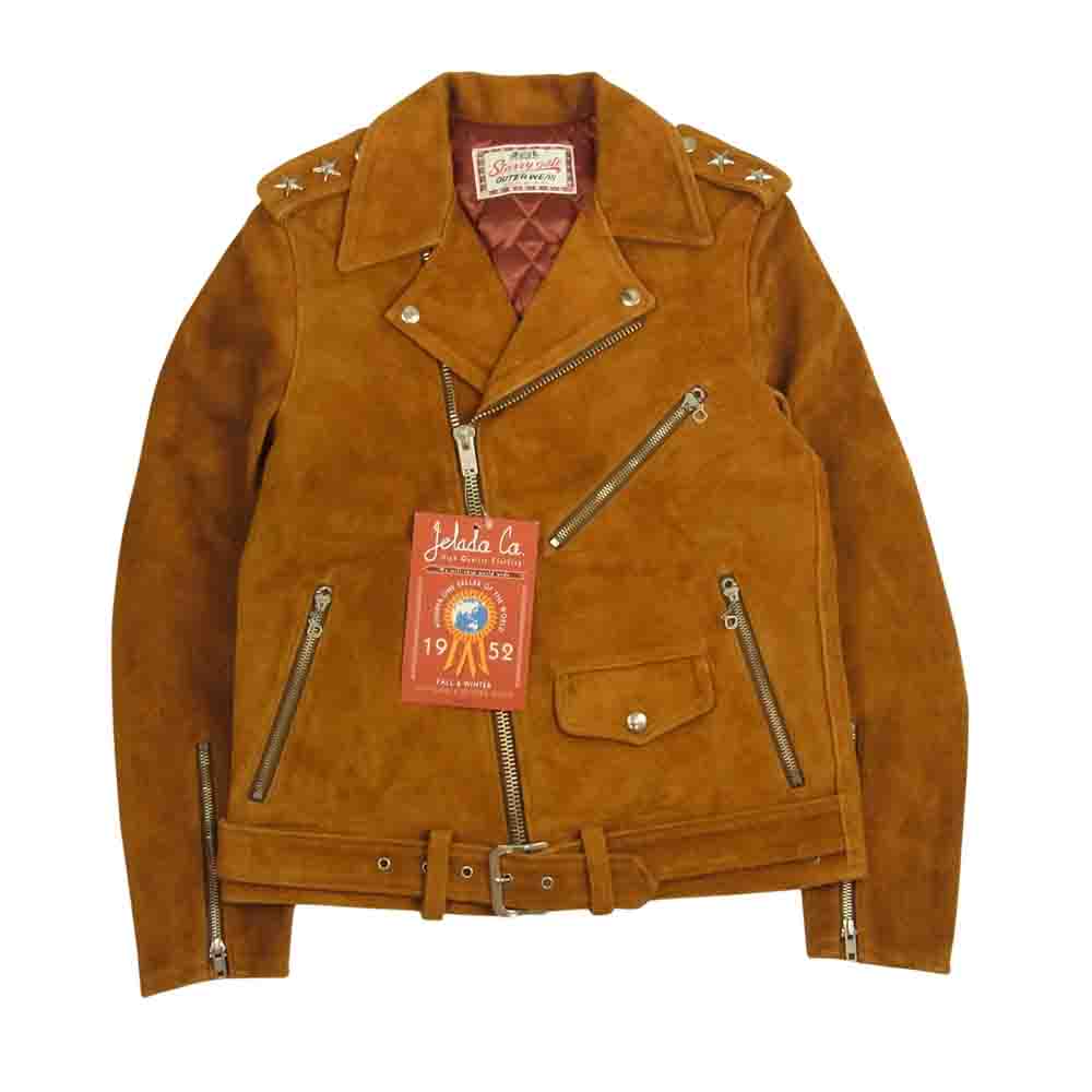 JELADO ジェラード SG13411 Rebel Jacket HORSE LEATHE レベル ジャケット ポニー ホース スエード レザー ライダース ジャケット サンド系 S【中古】