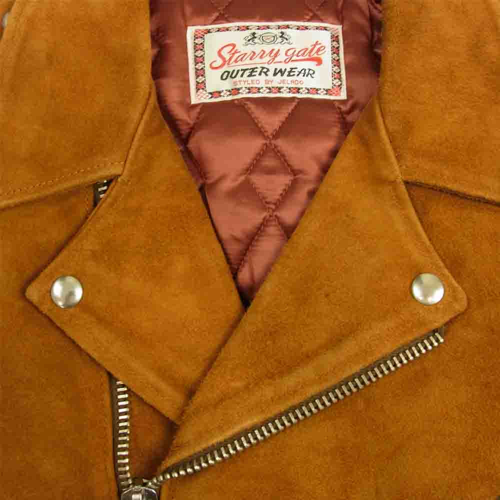 JELADO ジェラード SG13411 Rebel Jacket HORSE LEATHE レベル ジャケット ポニー ホース スエード レザー ライダース ジャケット サンド系 S【中古】