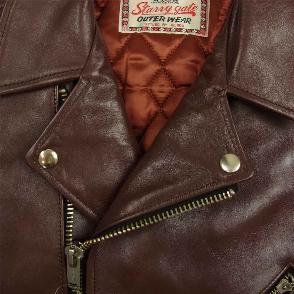 JELADO ジェラード SG13411 Rebel Jacket HORSE LEATHE レベル ジャケット ホース レザー ライダース ジャケット ワインレッド系 XS【中古】