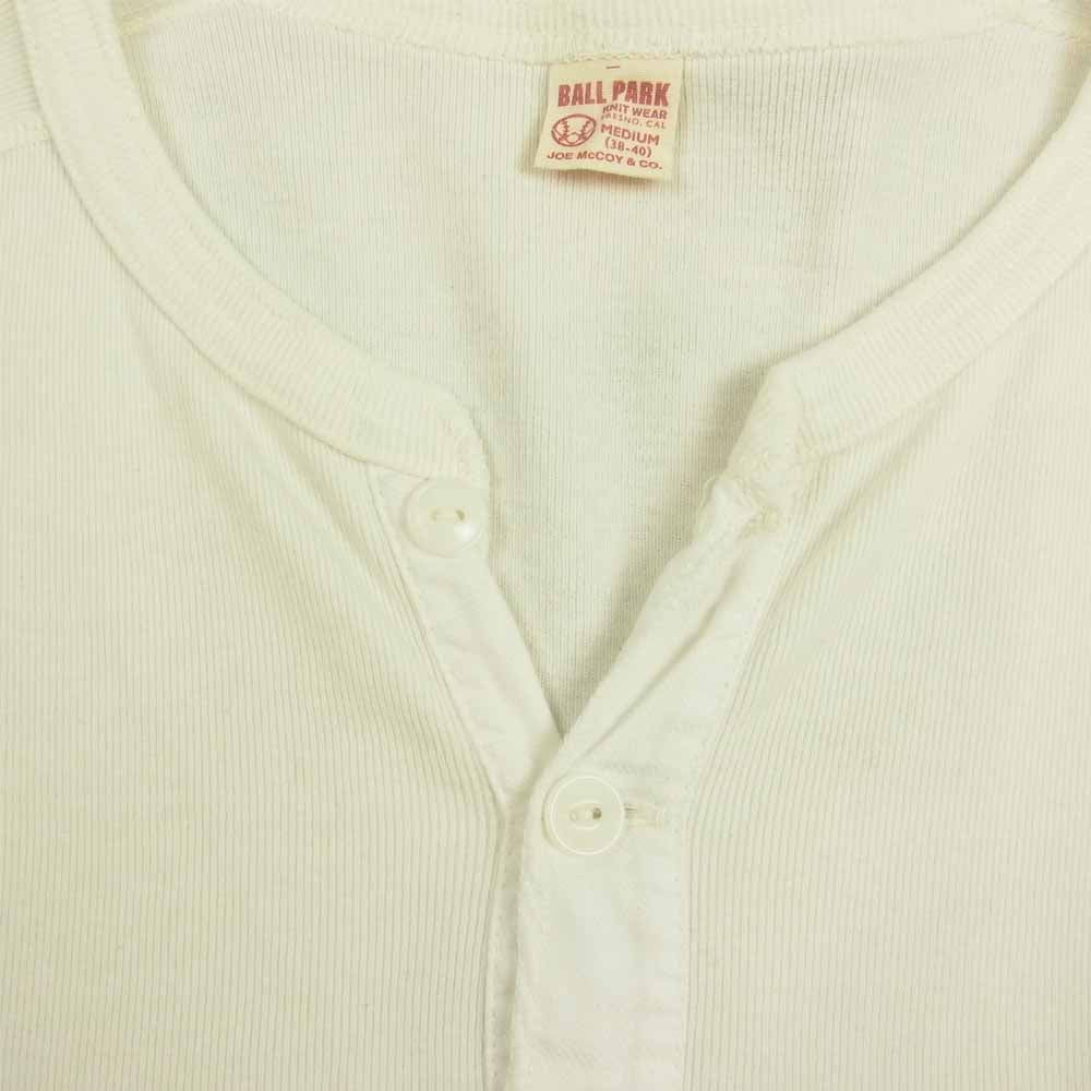 The REAL McCOY'S ザリアルマッコイズ JOE McCOY ジョーマッコイ BALL PARK ヘンリーネック カットソー ホワイト系 M【中古】
