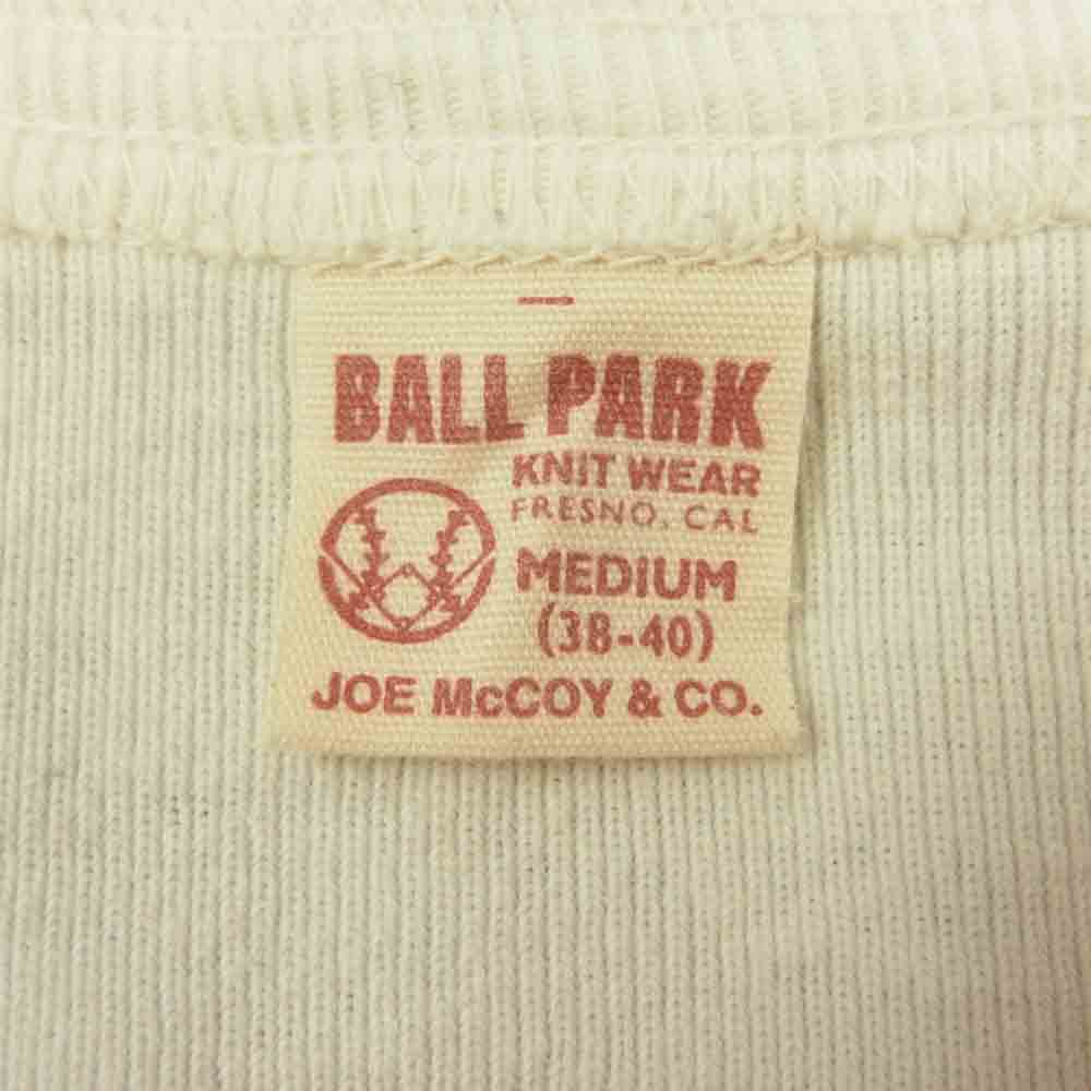 The REAL McCOY'S ザリアルマッコイズ JOE McCOY ジョーマッコイ BALL PARK ヘンリーネック カットソー ホワイト系 M【中古】