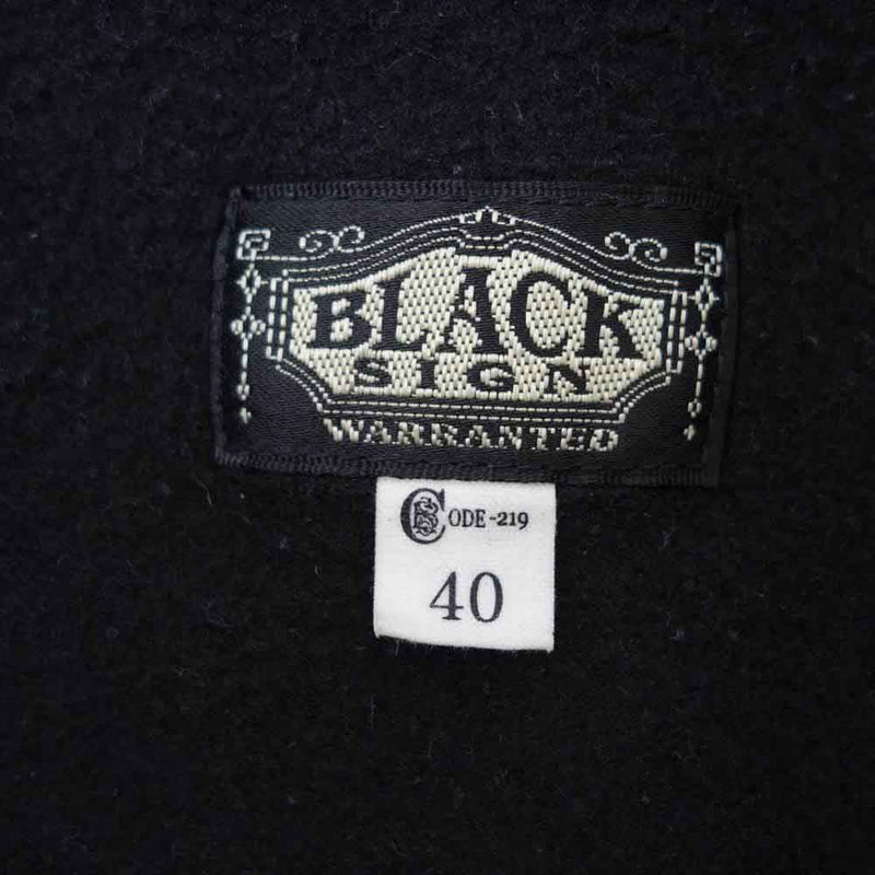 BLACK SIGN ブラックサイン フリース ヘンリーネック カットソー  ブラック系 40【中古】