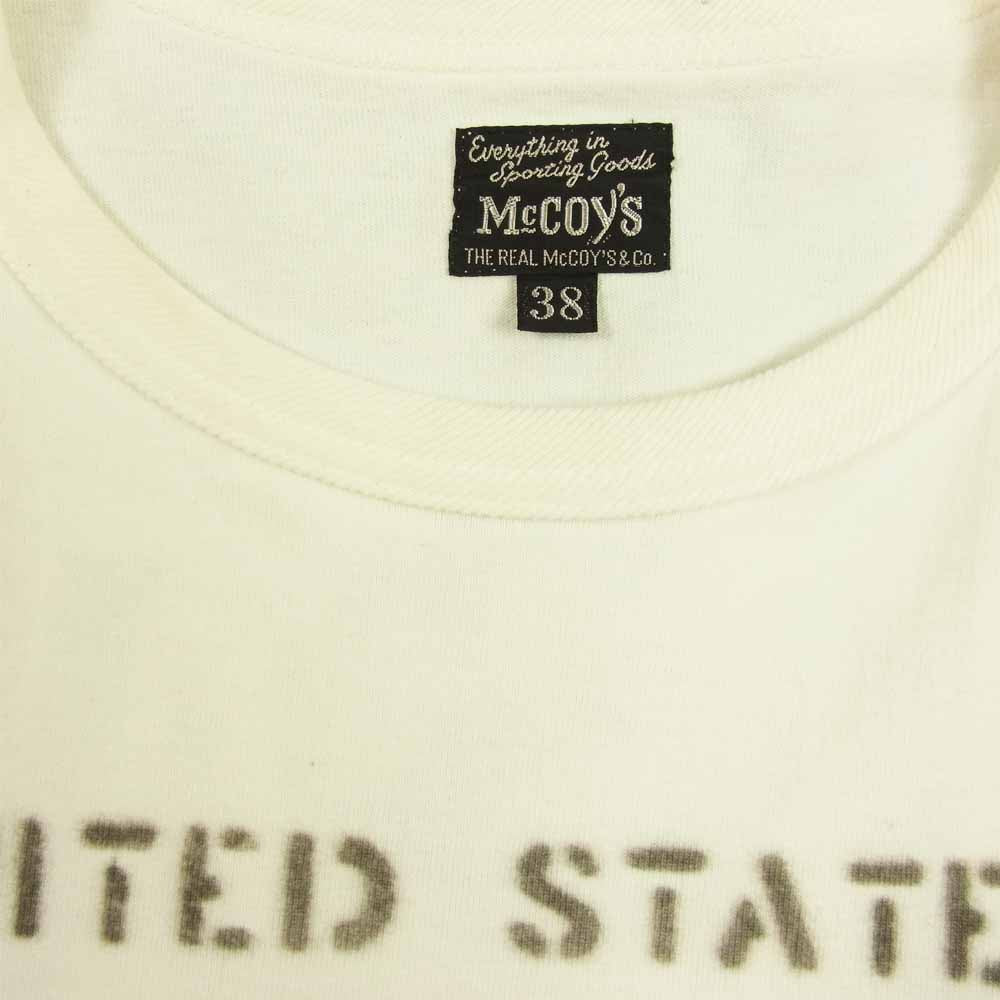 The REAL McCOY'S ザリアルマッコイズ ステンシル プリント Tシャツ ホワイト系 M【中古】