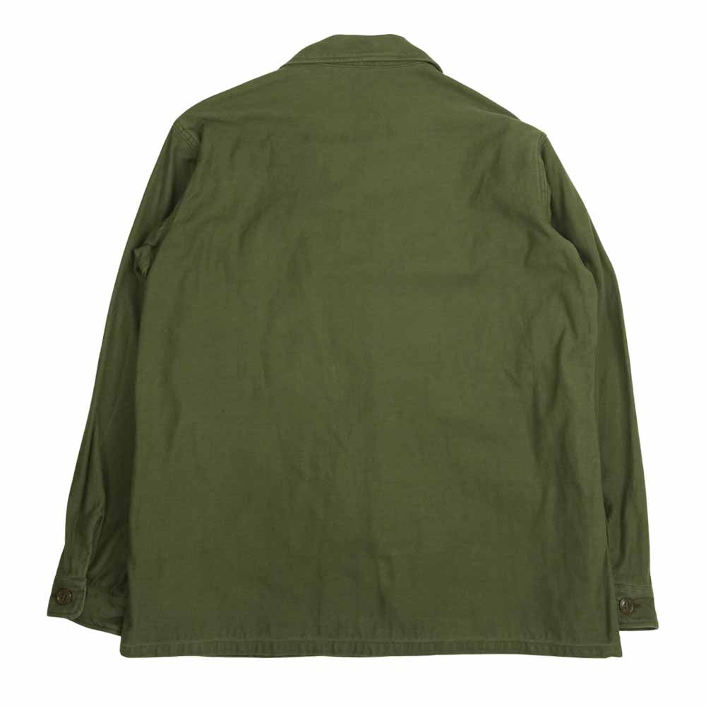 The REAL McCOY'S ザリアルマッコイズ SHIRTS MAN'S COTTON SATEEN GREEN SHADE 107 ユーティリティ シャツ ミリタリー シャツ カーキ系 16【中古】