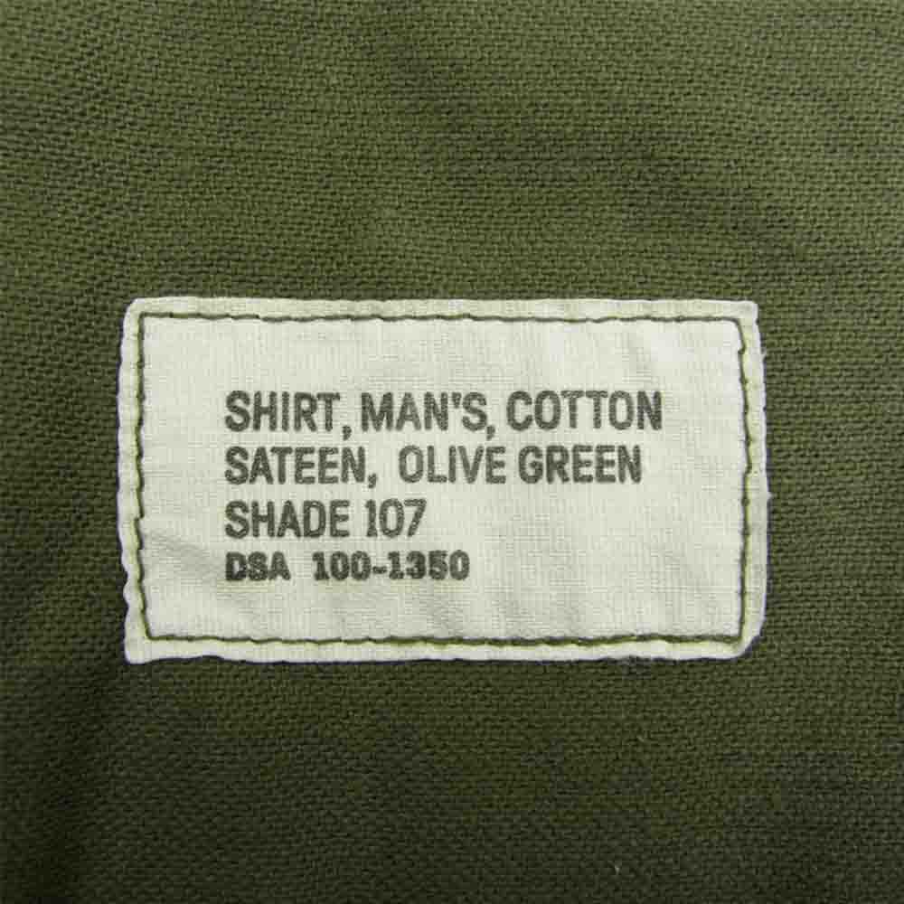 The REAL McCOY'S ザリアルマッコイズ SHIRTS MAN'S COTTON SATEEN GREEN SHADE 107 ユーティリティ シャツ ミリタリー シャツ カーキ系 16【中古】