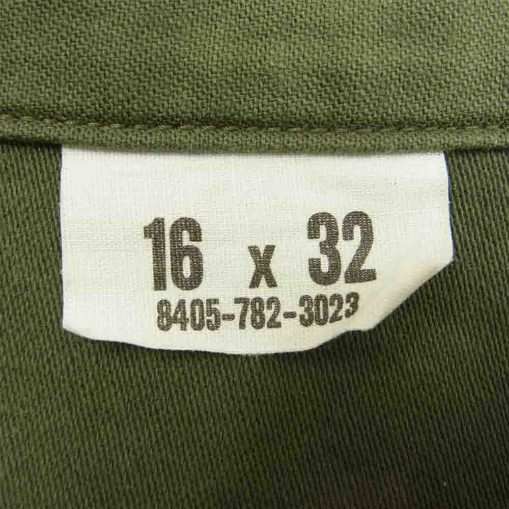The REAL McCOY'S ザリアルマッコイズ SHIRTS MAN'S COTTON SATEEN GREEN SHADE 107 ユーティリティ シャツ ミリタリー シャツ カーキ系 16【中古】
