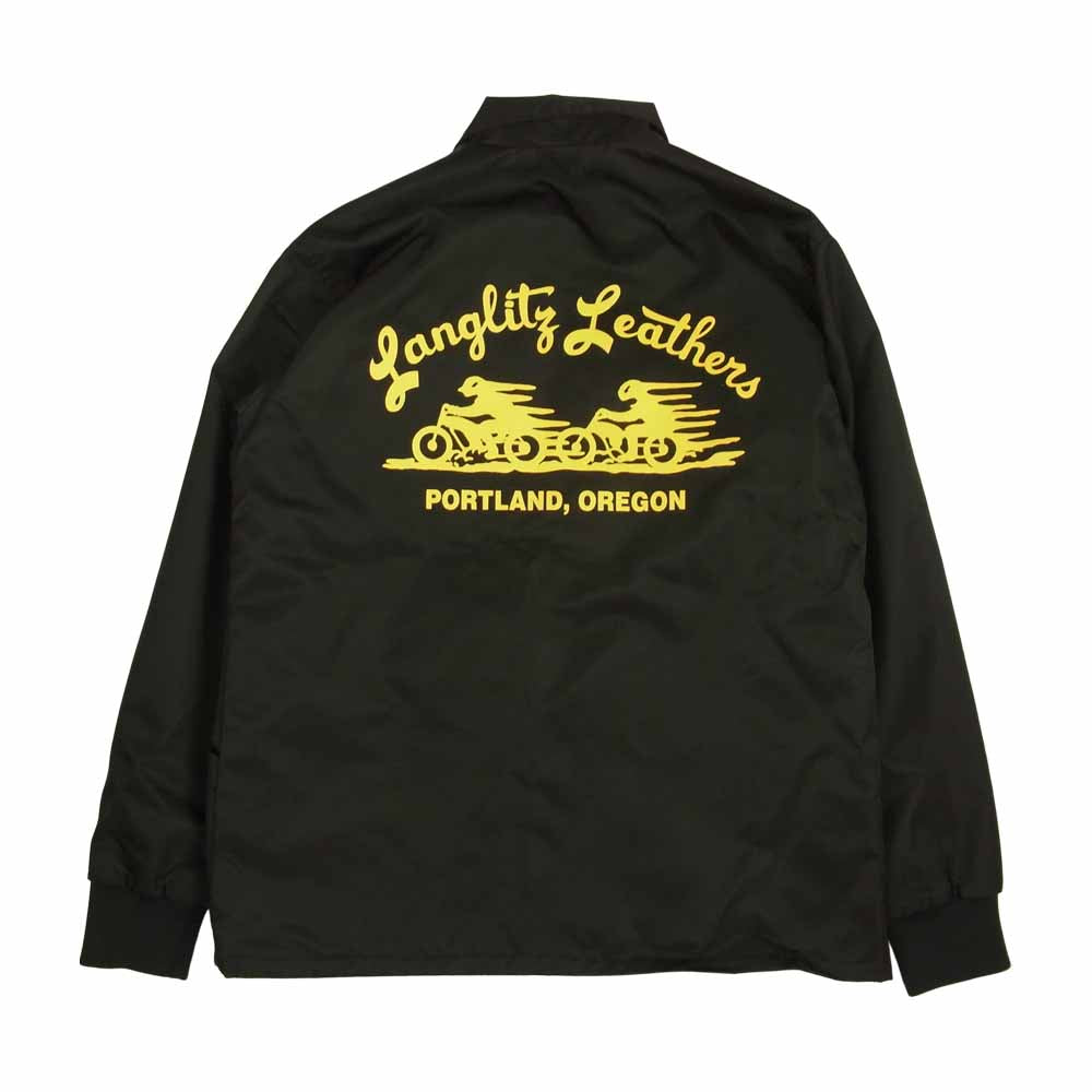 LANGLITZ LEATHERS ラングリッツレザーズ LL-WINDBREAKER TypeO ウインドブレーカー 長袖 プリント コーチ ジャケット ブラック系 L【中古】