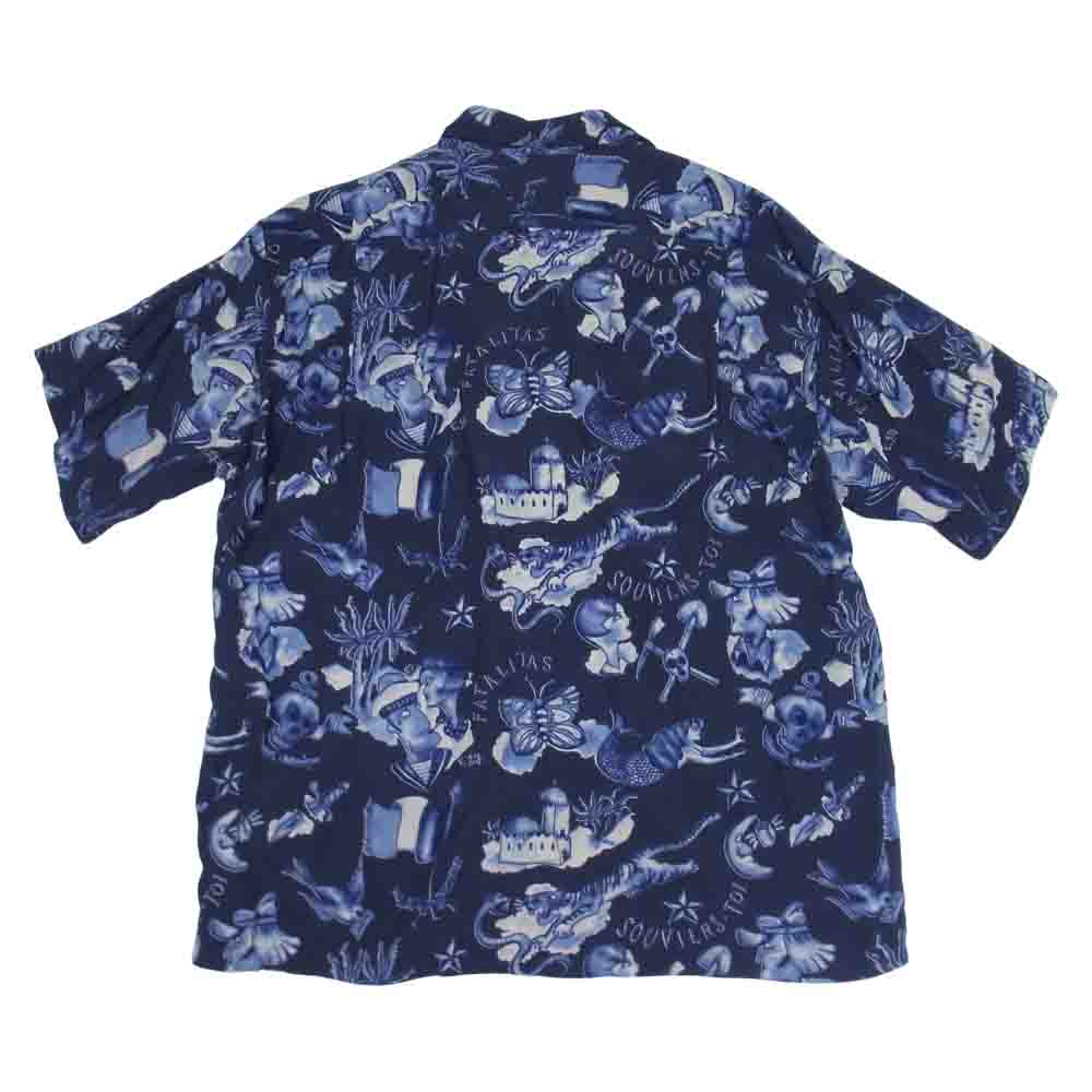 MR.FREEDOM ミスターフリーダム × SUN SURF サンサーフ ロックンロール シャツ Biribi アロハシャツ ネイビー系 L【中古】