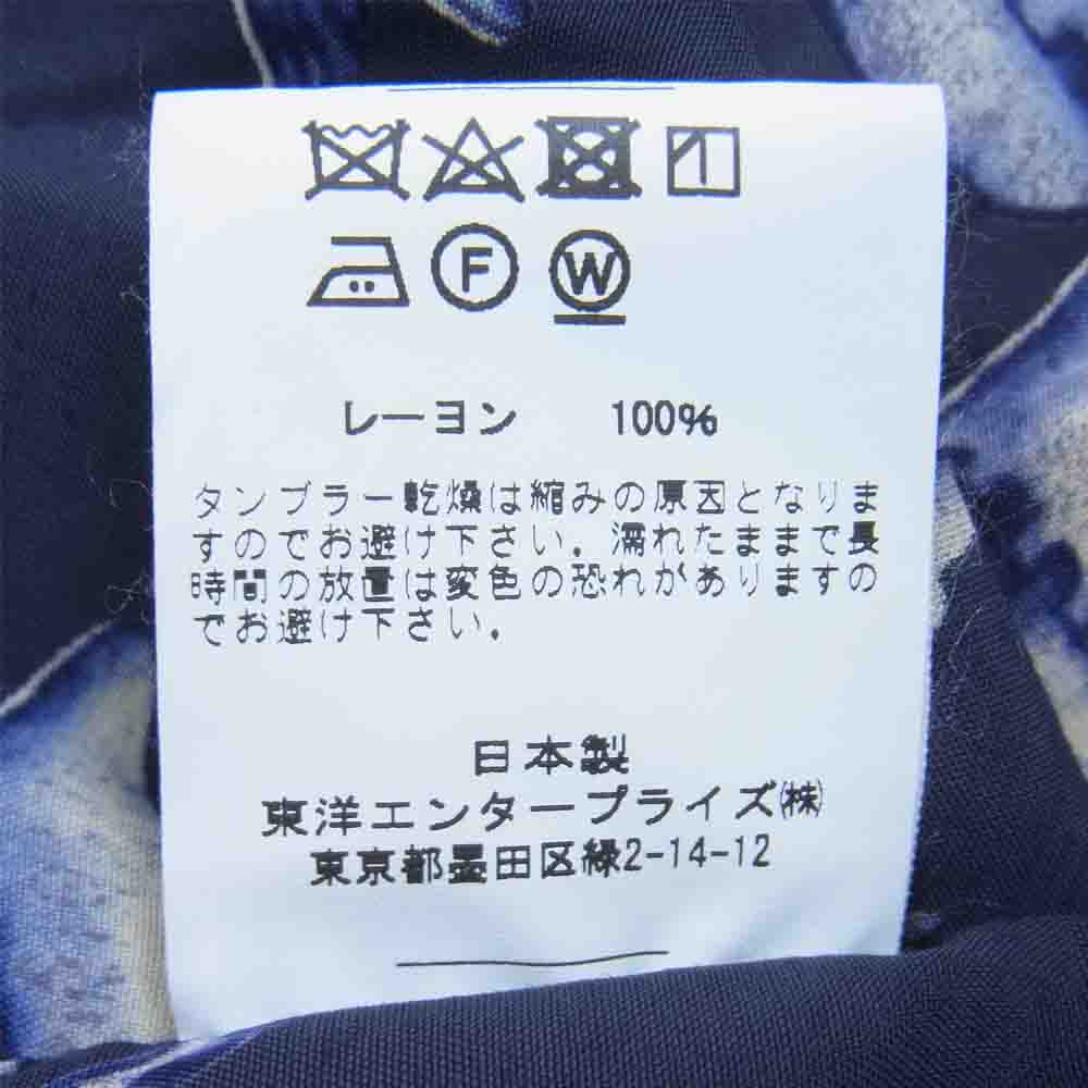 MR.FREEDOM ミスターフリーダム × SUN SURF サンサーフ ロックンロール シャツ Biribi アロハシャツ ネイビー系 L【中古】