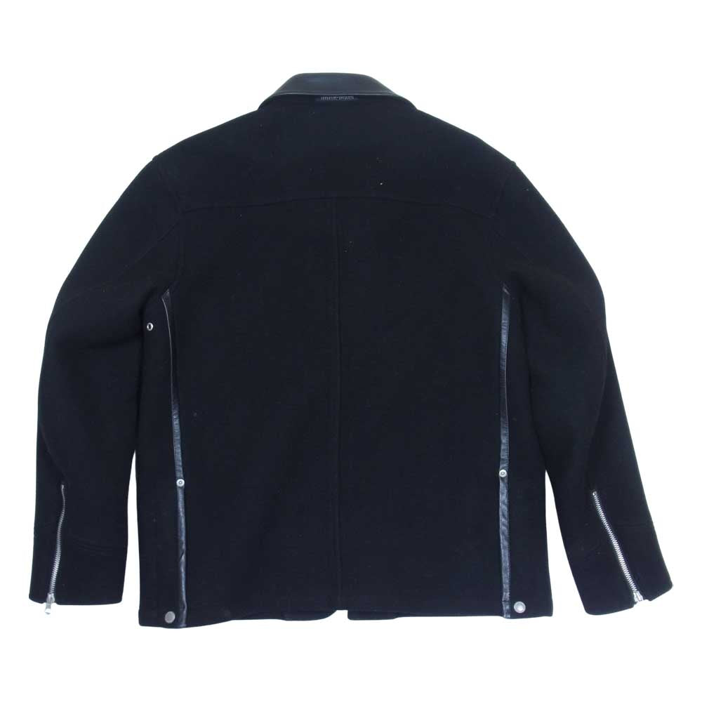 NEIGHBORHOOD ネイバーフッド 092NWNH-JKM06 PIGS レザーコンビ メルトン ポリスマンジャケット ブラック系 M【中古】