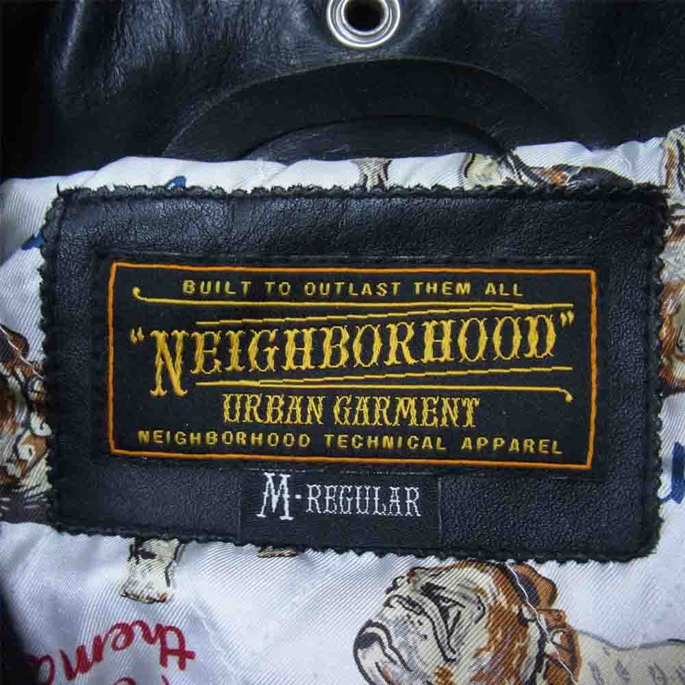 NEIGHBORHOOD ネイバーフッド 092NWNH-JKM06 PIGS レザーコンビ メルトン ポリスマンジャケット ブラック系 M【中古】