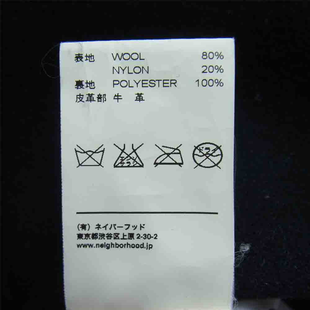 NEIGHBORHOOD ネイバーフッド 092NWNH-JKM06 PIGS レザーコンビ メルトン ポリスマンジャケット ブラック系 M【中古】