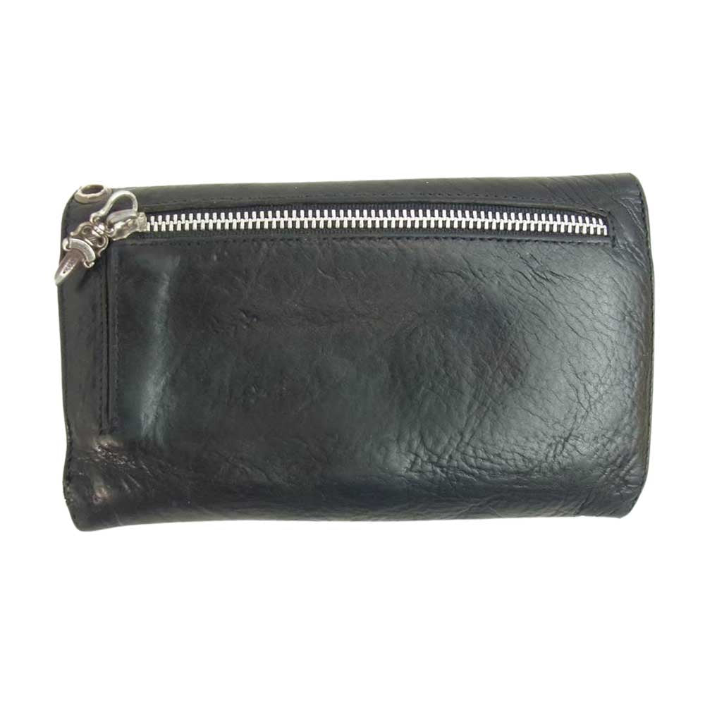 CHROME HEARTS クロムハーツ（原本有） WAVE WALLET ウェーブウォレット クロスボールボタン ブラック系【中古】