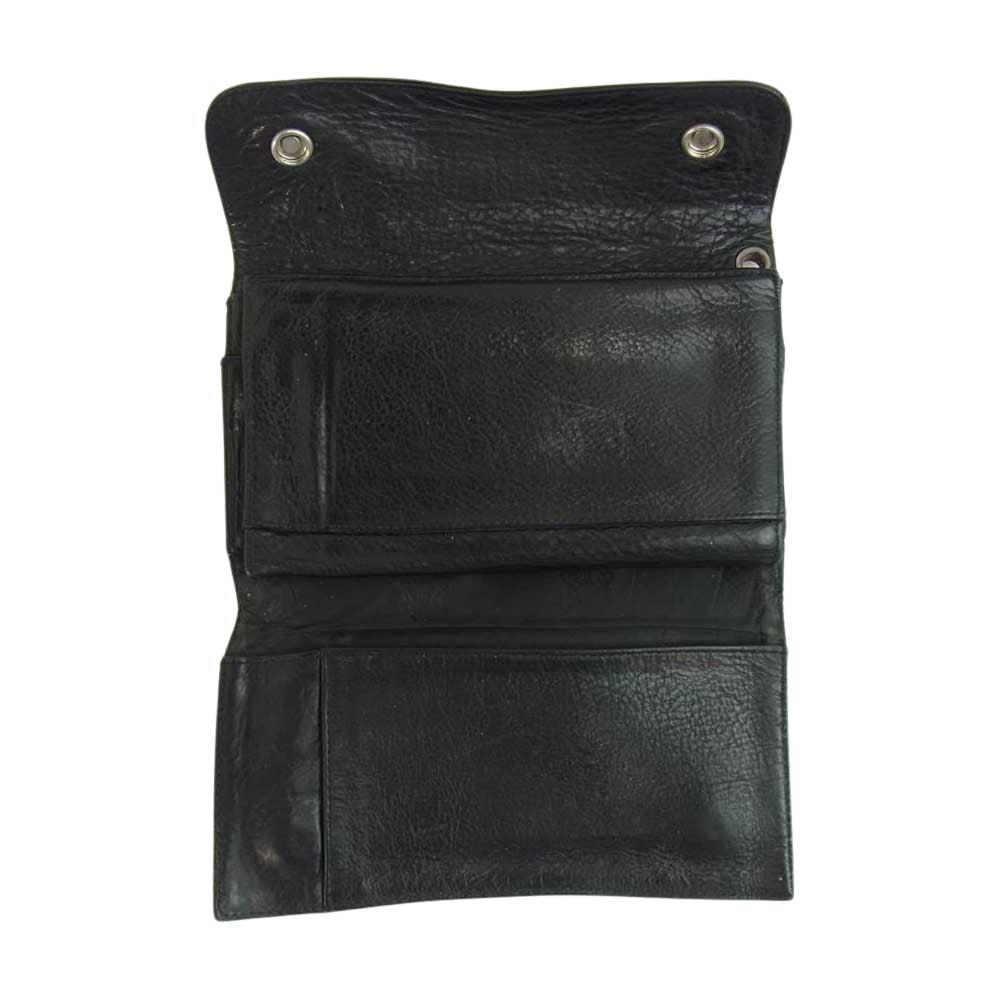CHROME HEARTS クロムハーツ（原本有） WAVE WALLET ウェーブウォレット クロスボールボタン ブラック系【中古】
