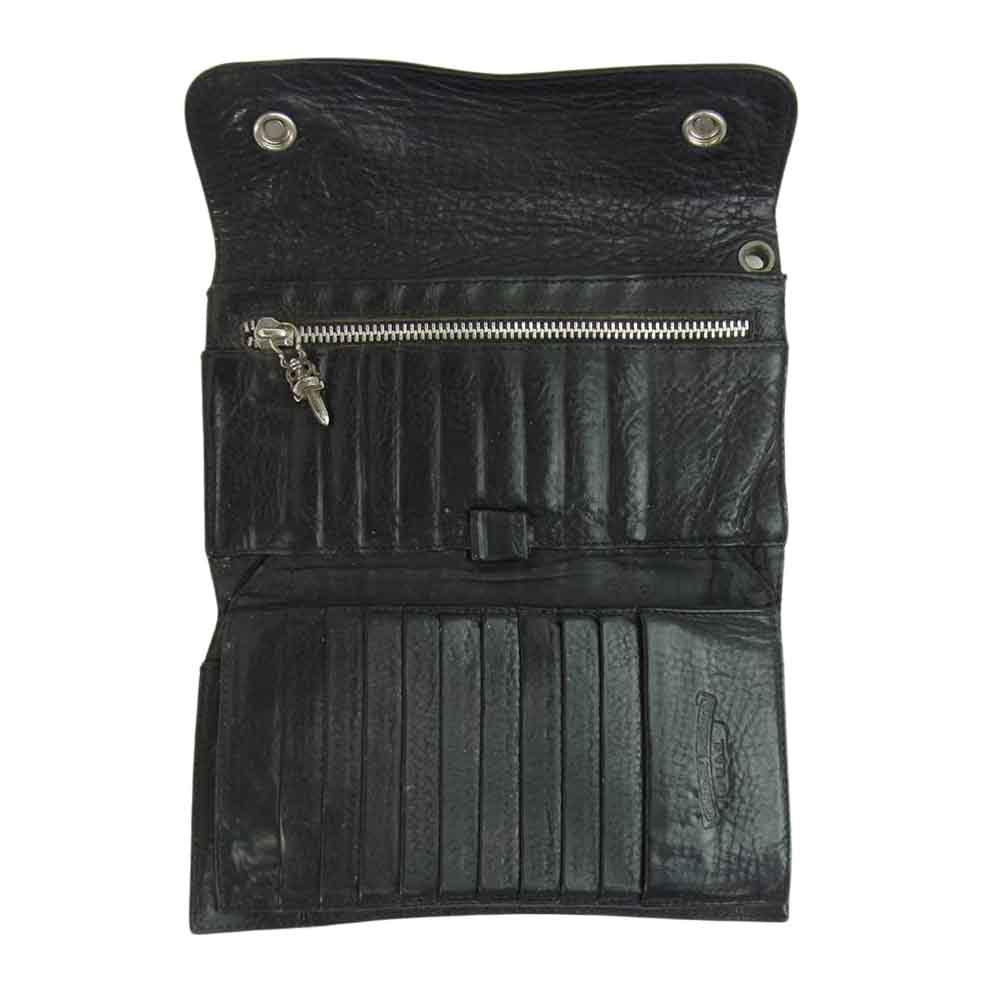 CHROME HEARTS クロムハーツ（原本有） WAVE WALLET ウェーブウォレット クロスボールボタン ブラック系【中古】