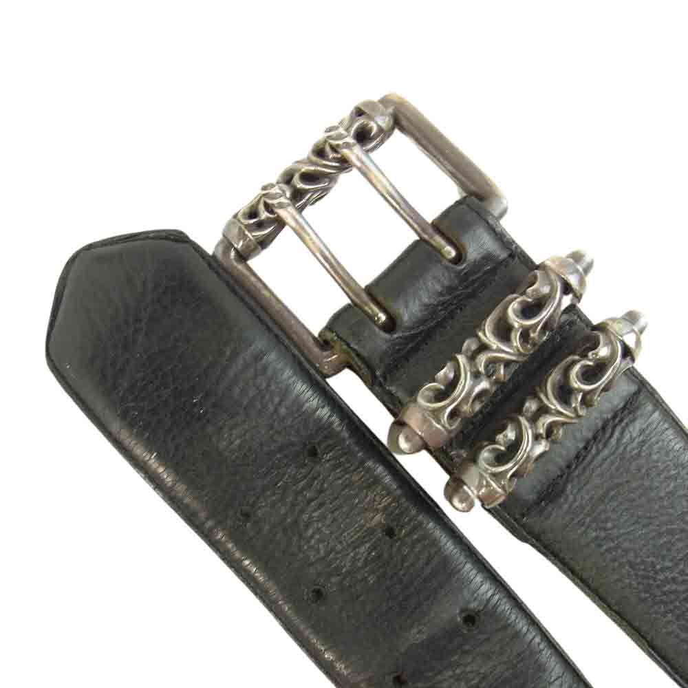 CHROME HEARTS クロムハーツ（原本無） BLT ROLLER 2 ダブルピース ローラー ベルト ブラック系【中古】