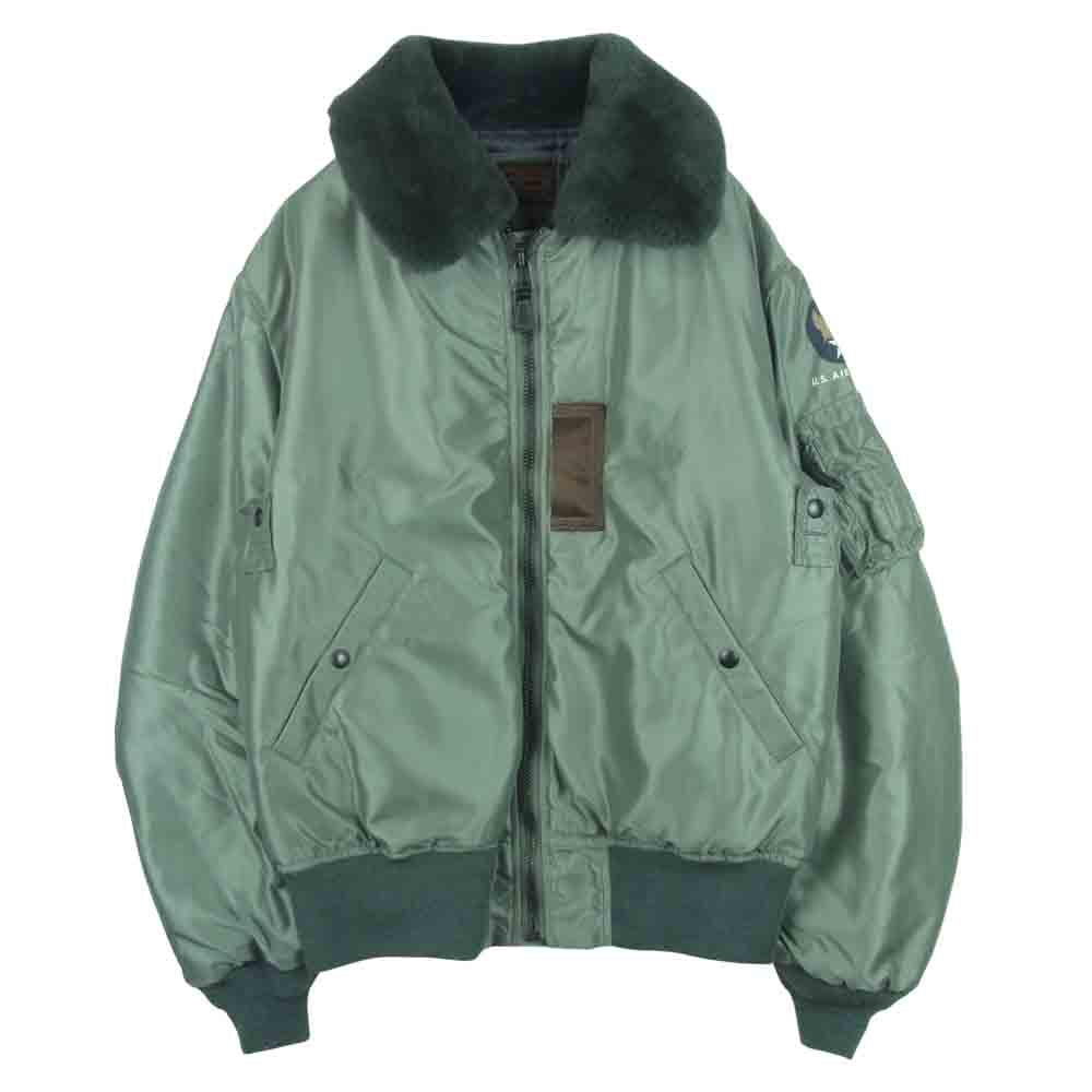 The REAL McCOY'S ザリアルマッコイズ TYPE B-15D MFG.Co. フライト ボンバー ミリタリー ジャケット カーキ系 42【美品】【中古】