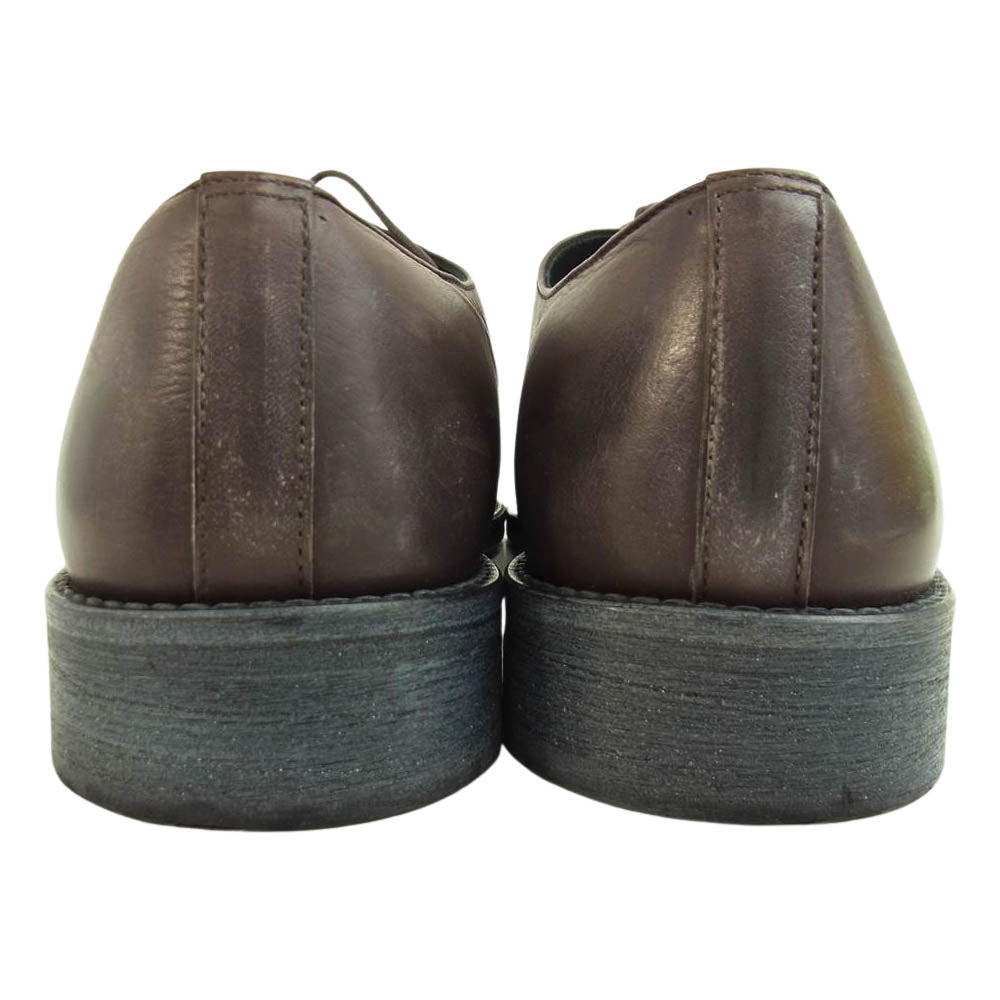 PADRONE パドローネ PU8586-2005-17A NICOLO ハイスタンダードライン ダービー レザー プレーントゥ シューズ ブラウン系 42【中古】