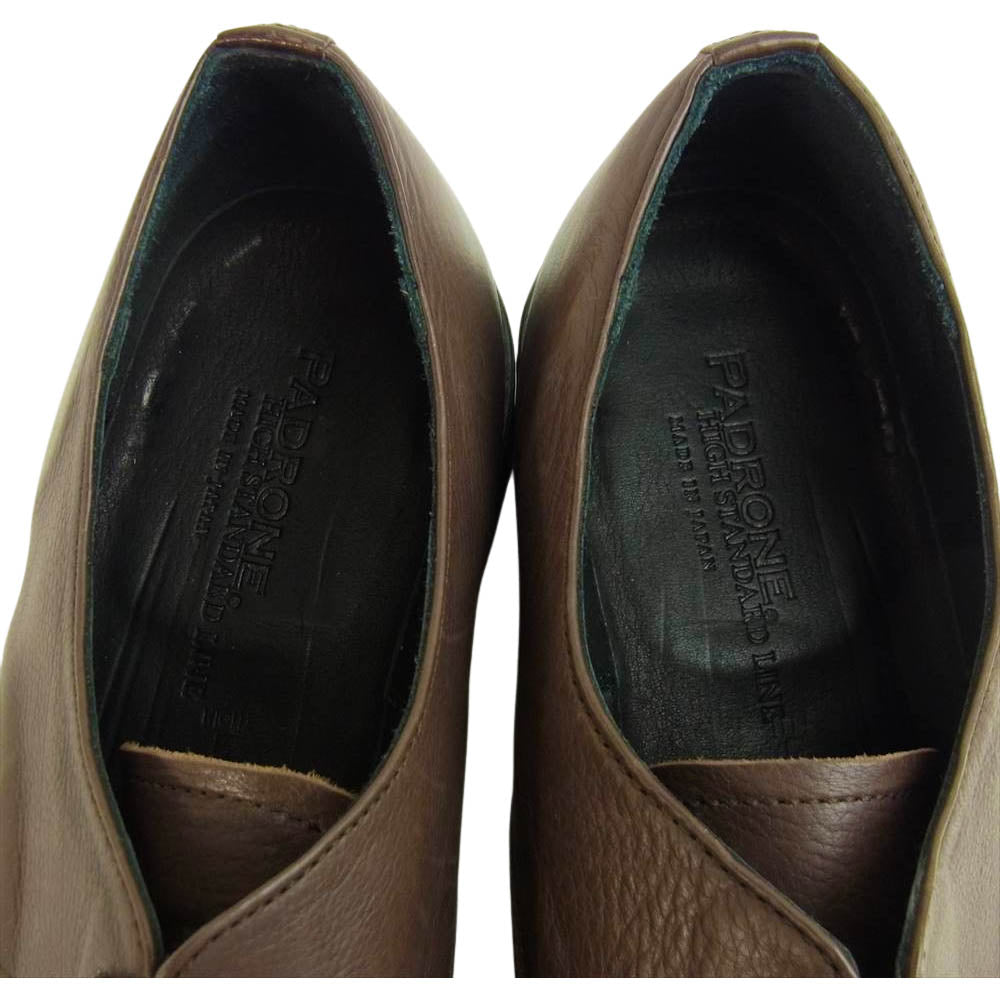 PADRONE パドローネ PU8586-2005-17A NICOLO ハイスタンダードライン ダービー レザー プレーントゥ シューズ ブラウン系 42【中古】