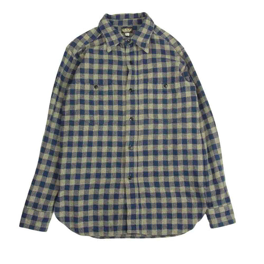 BLACK SIGN ブラックサイン Triple Low Twist Yarn Working Shirt トリプル ロウ ツイスト ヤーン ワーキング シャツ グレー系 ネイビー系 38【中古】