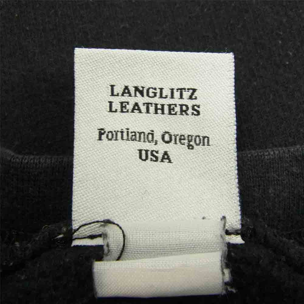 LANGLITZ LEATHERS ラングリッツレザーズ ロゴプリント 長袖 スウェット ブラック ブラック系 L【中古】