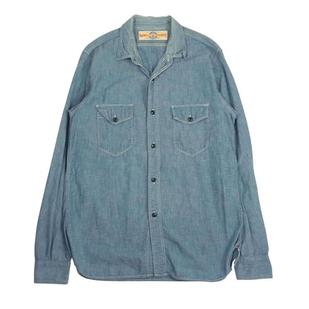 The REAL McCOY'S ザリアルマッコイズ U.S.N. CHAMBRAY SHIRT L/S シャンブレー ミリタリー シャツ 長袖シャツ インディゴブルー系 16【中古】