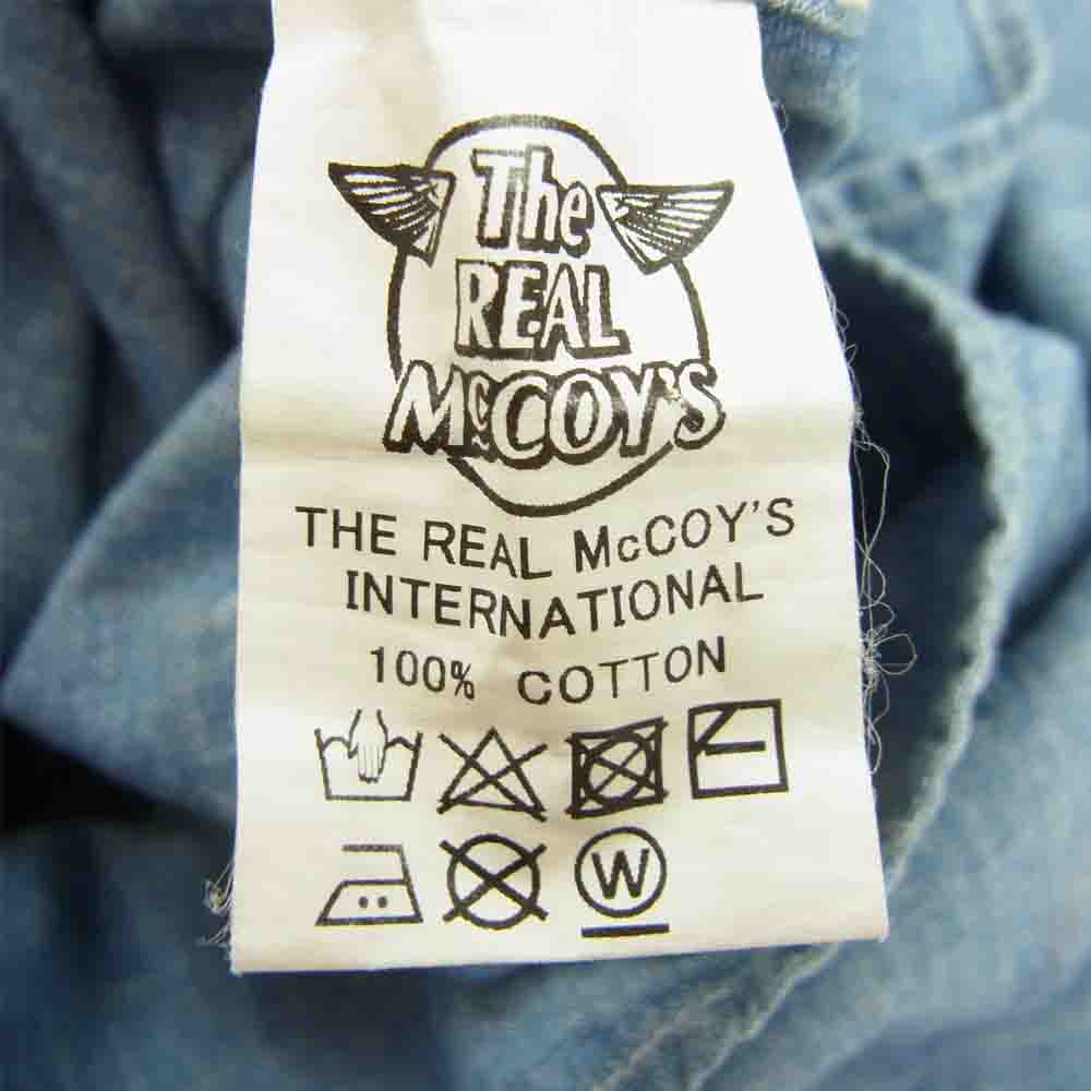 The REAL McCOY'S ザリアルマッコイズ U.S.N. CHAMBRAY SHIRT L/S シャンブレー ミリタリー シャツ 長袖シャツ インディゴブルー系 16【中古】