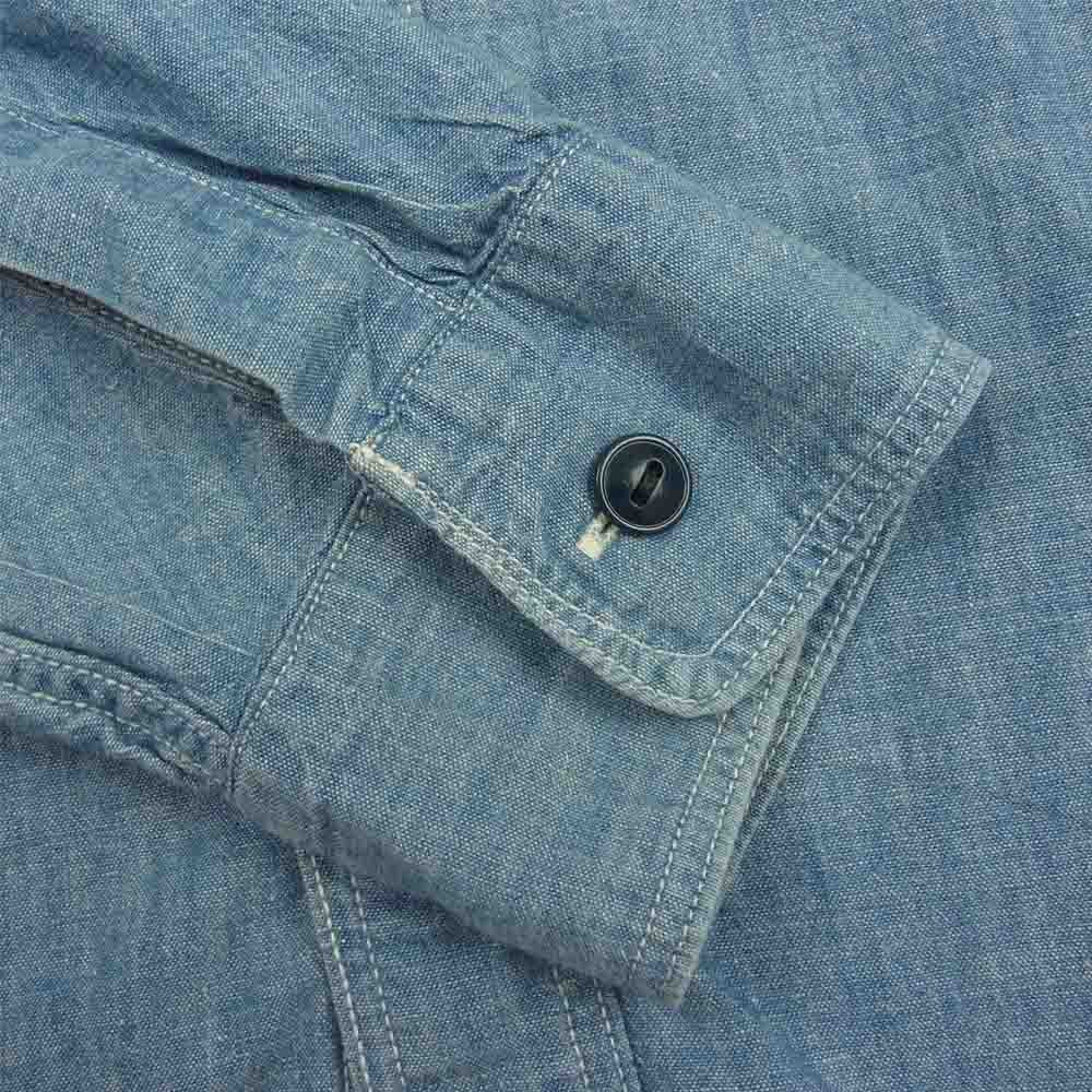 The REAL McCOY'S ザリアルマッコイズ U.S.N. CHAMBRAY SHIRT L/S シャンブレー ミリタリー シャツ 長袖シャツ インディゴブルー系 16【中古】