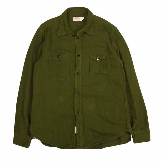 トロフィークロージング MACHINE AGE FLANNEL SHIRT コットン フランネル シャツ 長袖シャツ カーキ カーキ系 15【中古】