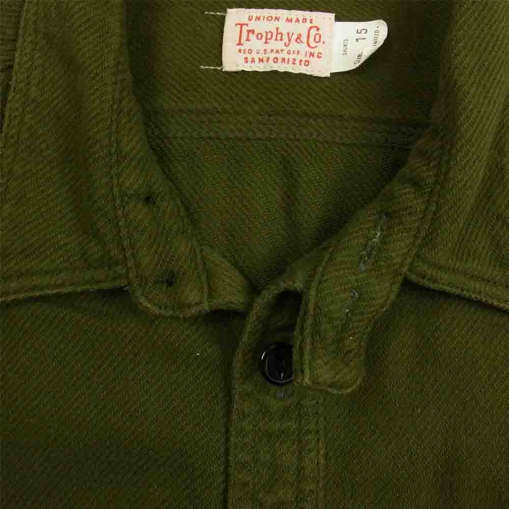トロフィークロージング MACHINE AGE FLANNEL SHIRT コットン フランネル シャツ 長袖シャツ カーキ カーキ系 15【中古】