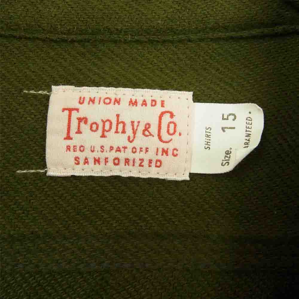 トロフィークロージング MACHINE AGE FLANNEL SHIRT コットン フランネル シャツ 長袖シャツ カーキ カーキ系 15【中古】