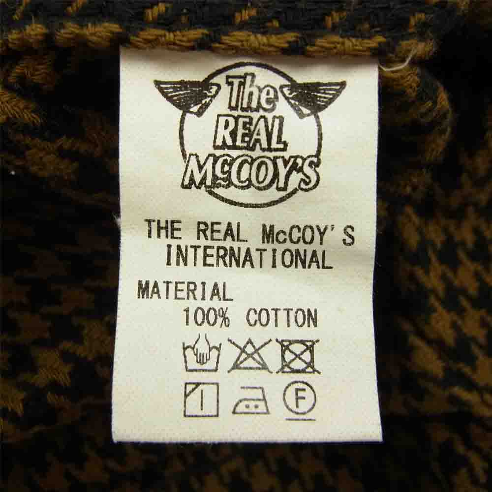 The REAL McCOY'S ザリアルマッコイズ JOE McCOY 8HU ジョーマッコイ 千鳥格子柄 フランネル シャツ ヘビーネル ブラウン ブラック系 ブラウン系 15【中古】