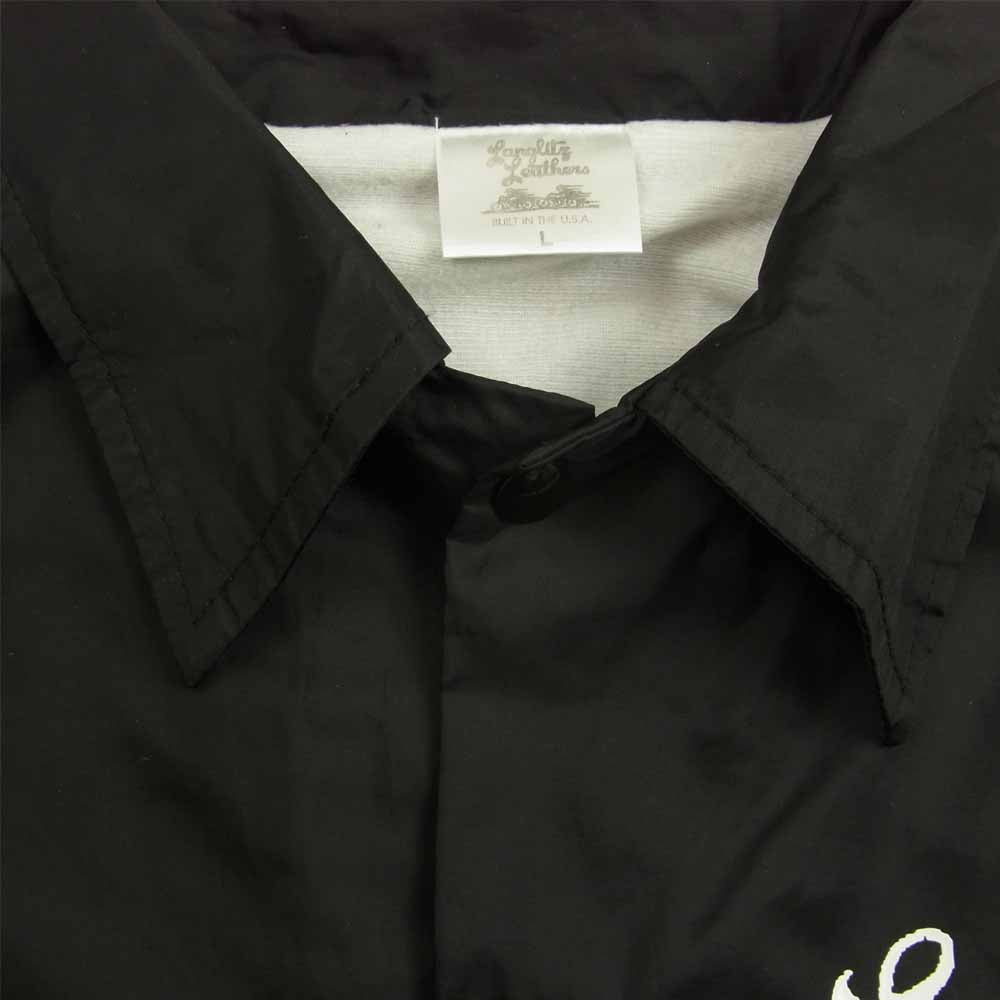 LANGLITZ LEATHERS ラングリッツレザーズ ロゴプリント ナイロン コーチジャケット ブラック系 L【中古】