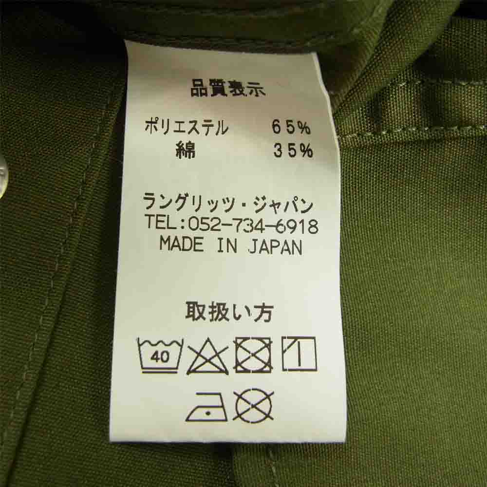 LANGLITZ LEATHERS ラングリッツレザーズ Long Sleeve Work Shirts TypeA ヘビーウエイトTC ウェザー 長袖 ワーク シャツ  カーキ カーキ系 L【中古】