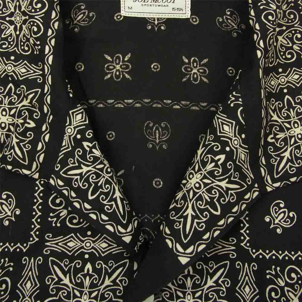 The REAL McCOY'S ザリアルマッコイズ JOE McCoy ジョーマッコイ Bandana Shirt バンダナ 半袖 オープン シャツ ブラック系 M【美品】【中古】