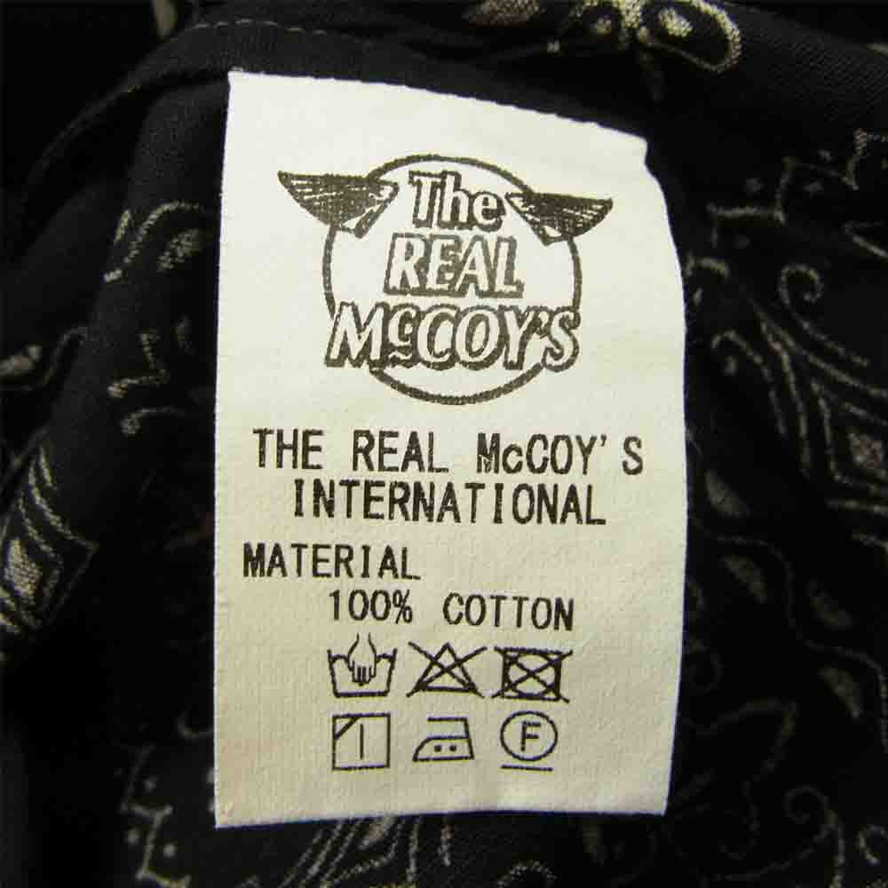 The REAL McCOY'S ザリアルマッコイズ JOE McCoy ジョーマッコイ Bandana Shirt バンダナ 半袖 オープン シャツ ブラック系 M【美品】【中古】