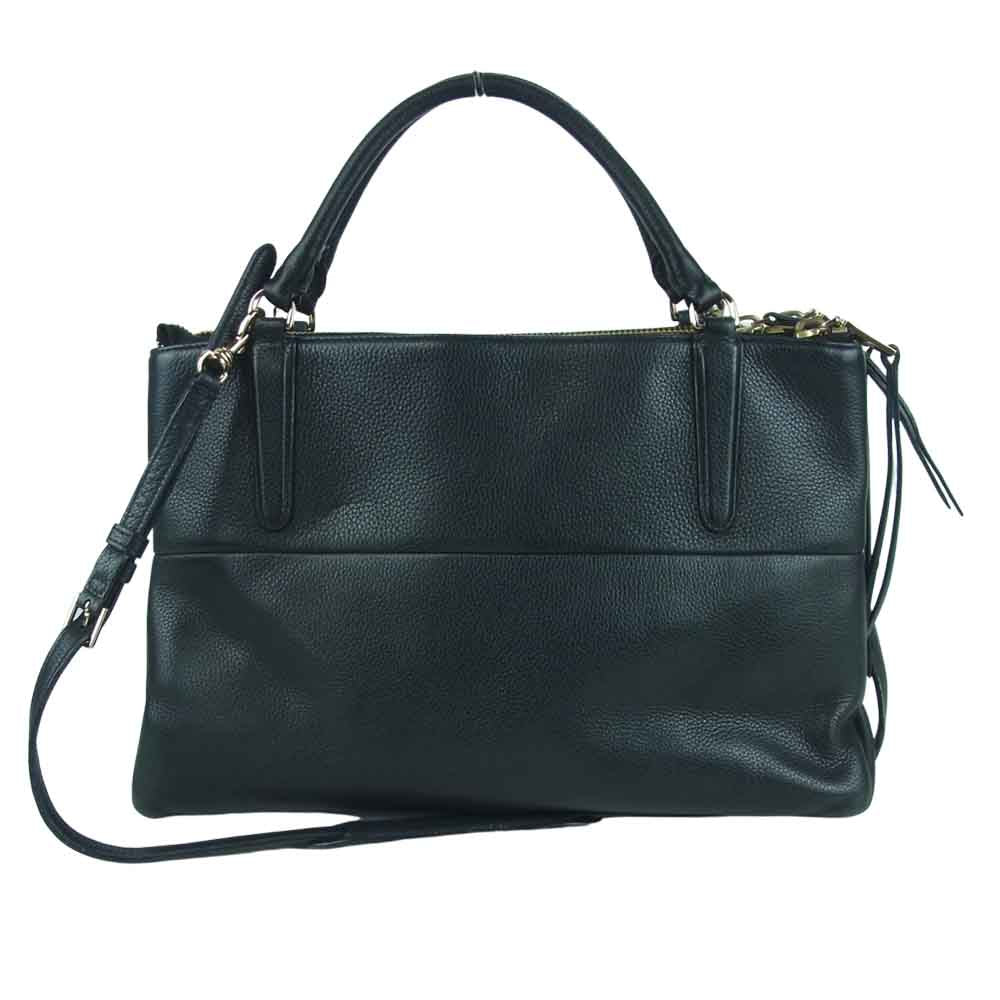 COACH コーチ A1469 28160 ボロー 2WAY レザー ショルダー ハンド バッグ ブラック系【中古】