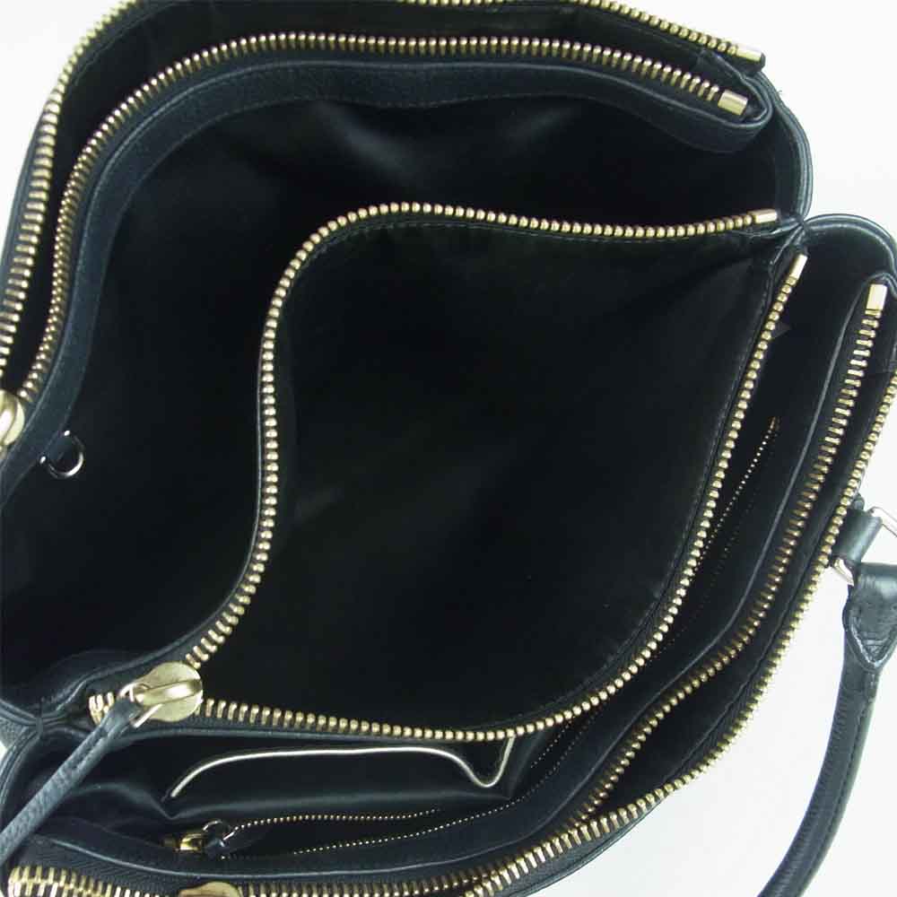 COACH コーチ A1469 28160 ボロー 2WAY レザー ショルダー ハンド バッグ ブラック系【中古】