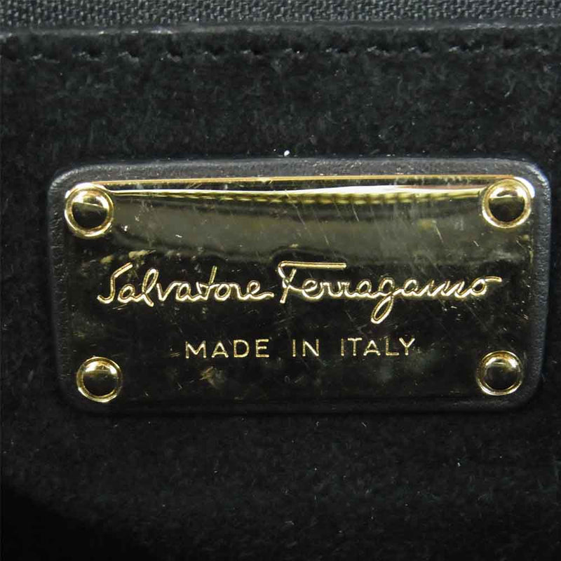 Salvatore Ferragamo サルヴァトーレフェラガモ 2WAY レザー ショルダー ハンド バッグ イタリア製 ブラック系【中古】