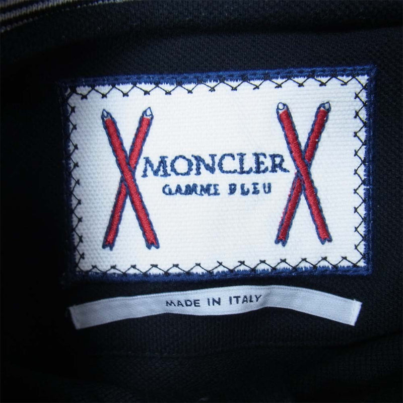 MONCLER モンクレール ロゴ ネイビー ポロシャツ Tシャツ XXL - トップス