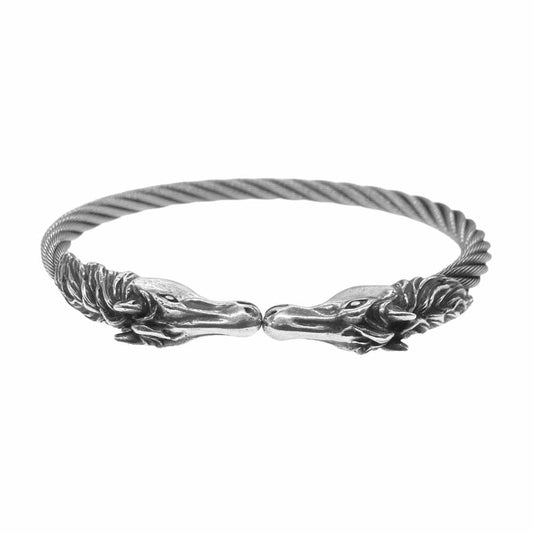 GABOR ガボール ホースヘッド ケーブル ワイヤー バングル シルバー系【中古】