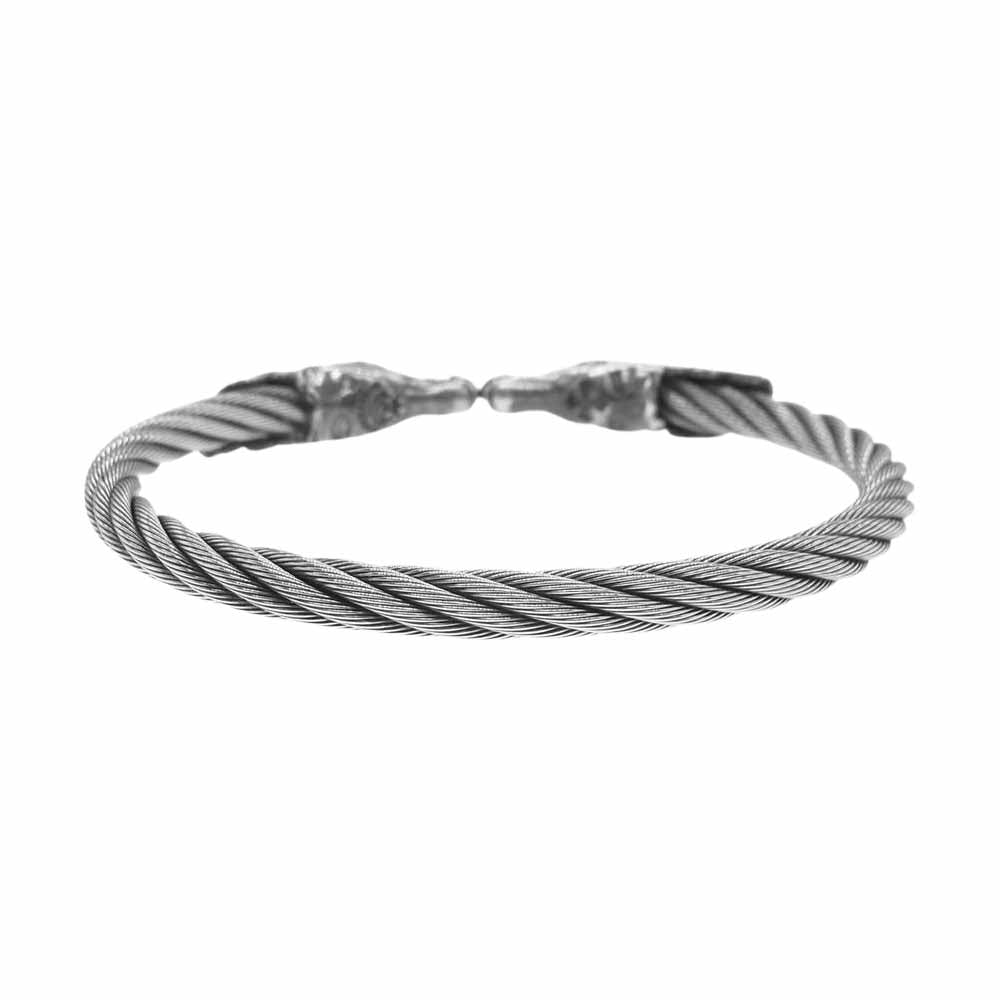 GABOR ガボール ホースヘッド ケーブル ワイヤー バングル シルバー系【中古】
